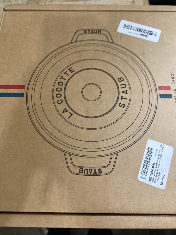 Photo 1 of ***CRACKS***Staub Cast Iron Essential French Oven, Dutch Oven, 5-quart, serves 5-6, Made in France - Turquoise