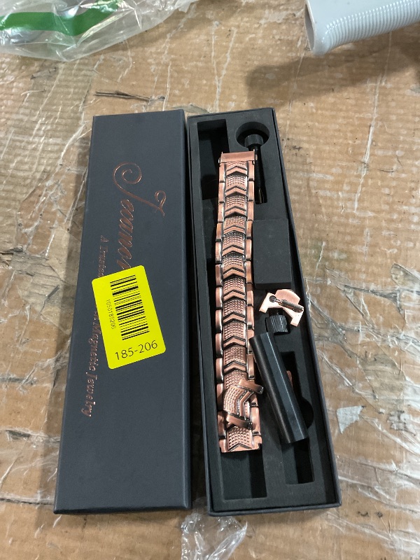 Photo 1 of ***(MISSING PARTS)***Jecanori Copper Bracelet for Men, 3X Strength Magnetic Bracelets for Men - Premium Fold-Over Clasp