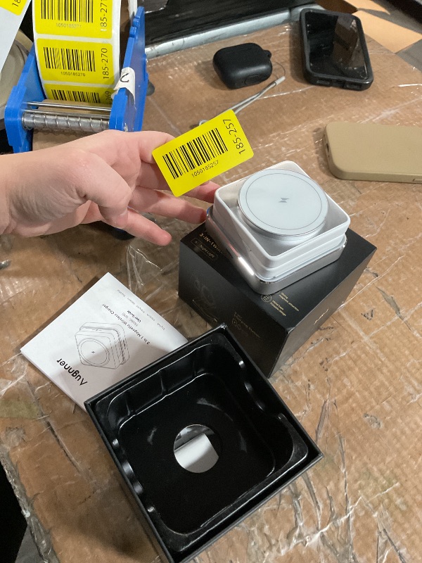 Photo 1 of ?2025 Upgraded?Wireless Charger 3 in 1, Foldable Wireless Charging Station with Light for Apple MagSafe Charger, Travel Magnetic Charger for iPhone 17/16/15/14/13/12 Apple Watch AirPods (20W Adapter)