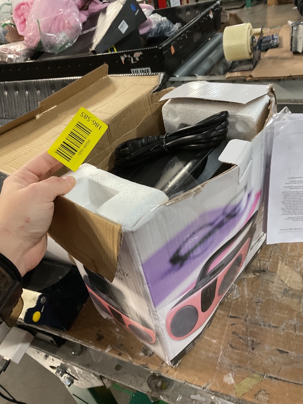 Photo 1 of ***DAMAGED DOES NOT WORK, PARTS ONLY*** PROSCAN SRCD243 Portable CD Player with AM/FM Radio, Boombox (Pink)