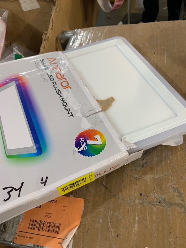 Photo 1 of (used)(unknown if complete) Annaror Smart LED Ceiling Light WiFi, 13in RGB Flush Mount Lighting Fixture with Remote