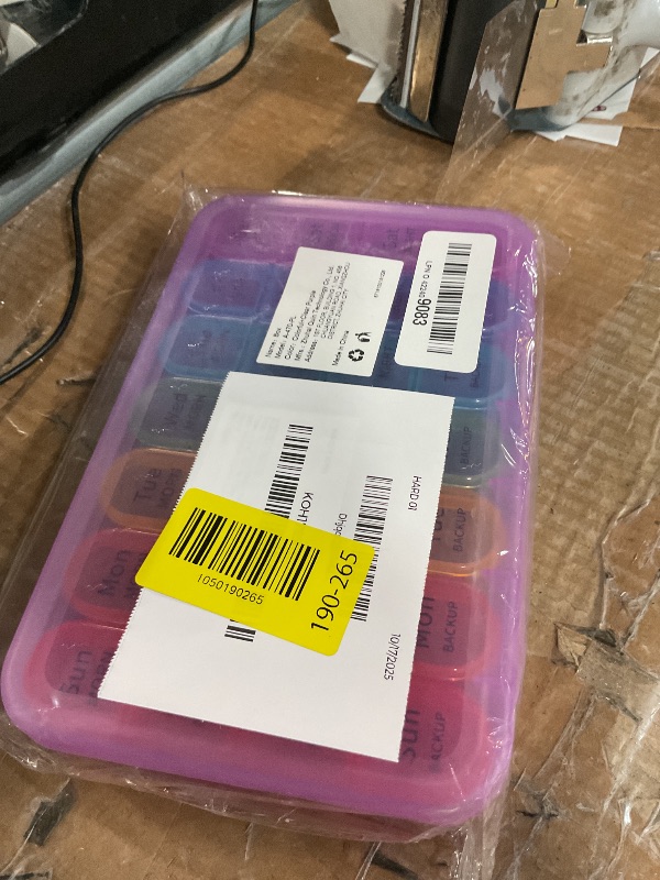 Photo 1 of (please see all images) Odaro Extra Large Weekly Pill Organizer 2 Times A Day, Pill Box 7 Day Am Pm to Hold Daily Medicine Vitamin and Supplements - Purple