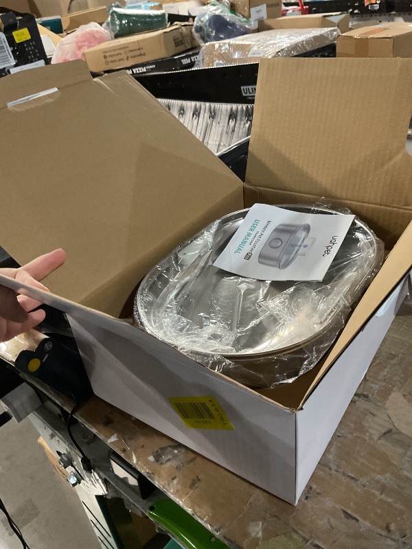 Photo 1 of (used item) uahpet Wireless Cat Water Fountain Stainless Steel Pro, External Pump Battery Operated Pet Waterer, Dog Drinking Dispenser with Water Level Window, 67oz/2L