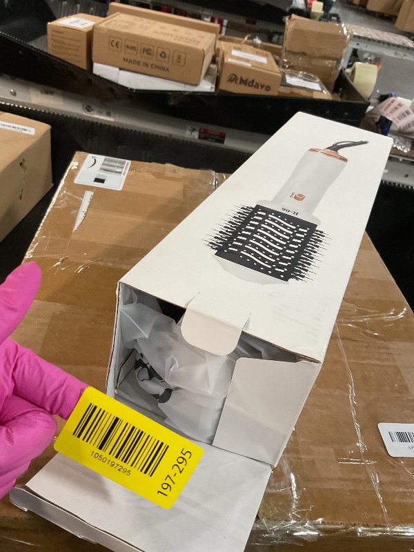 Photo 1 of ***(HEAVILY USED/ MINOR DAMAGE)***Lopeie Hair Dryer Blow Dryer Brush in One, 4 in 1 Hair Dryer and Styler Volumizer with Oval Barrel, Professional Salon Hot Air Brush for All Hair Types, Bright White