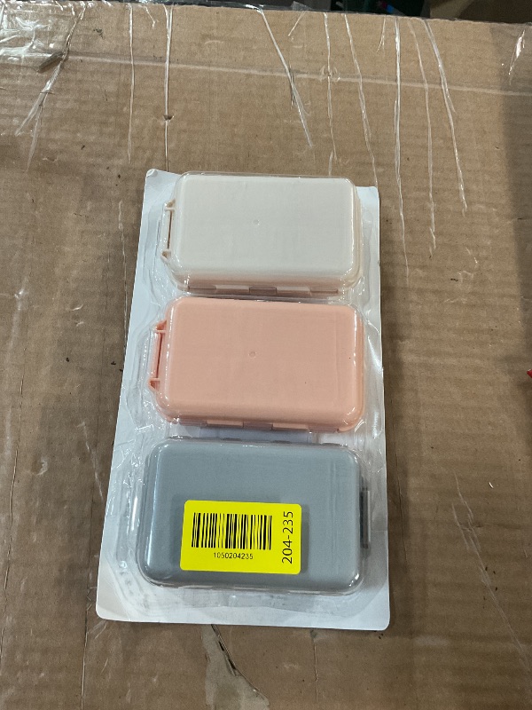 Photo 1 of ***(MISSING LABELS)***3 Pack 14 Grids Travel Pill Organizer Box with 415-Pcs Medicine Name Labels - Pocket Daily Pharmacy Case Container Kit - Travel Medication Holder Dispenser for Fish Oil Vitamin Supplement Storage