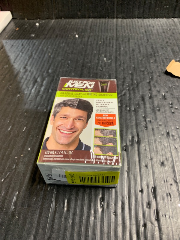 Photo 1 of ***FACTORY SEALED***Just for Men Control GX Grey Reducing Shampoo, Gradual Hair Color with Keratin for Stronger Thicker and Healthier Looking Hair, 4 Fl Oz - Pack of 1 (Packaging May Vary)