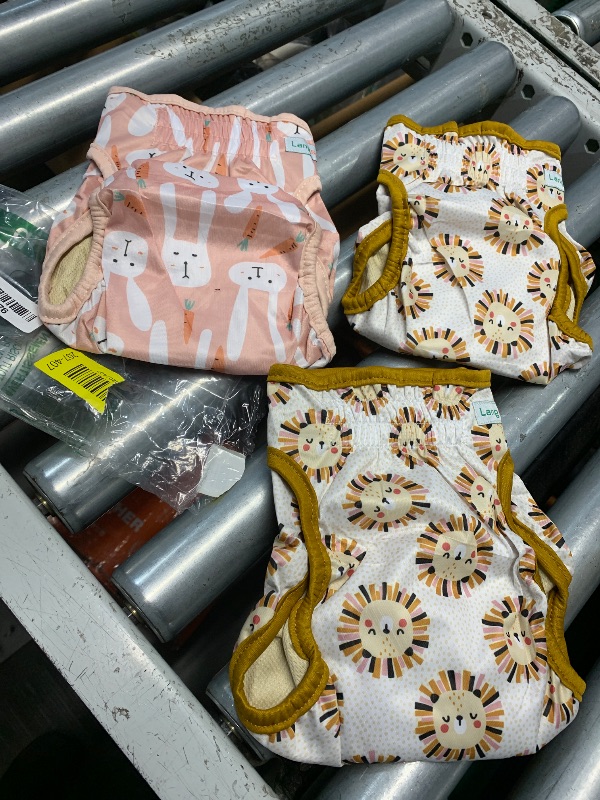 Photo 1 of ***STOCK PHOTO FOR REFERENCE ONLY, 2 YELLOW DIAPERS, 1 PINK***Langsprit Washable Female Dog Diapers (3 Pack) - Doggie Reusable Small Medium Large Dog Diapers for Doggy Puppy Female in Period - Highly Absorbent Dog Heat Panties (Medium,Waist:10.5-14 inches