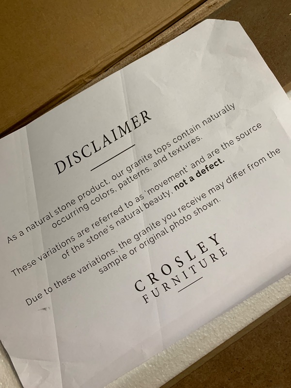 Photo 1 of (used)(see all images) Crosley Furniture Alexandria Granite Top Small Portable Rolling Kitchen Island Storage Cart, Microwave Stand, Mahogany