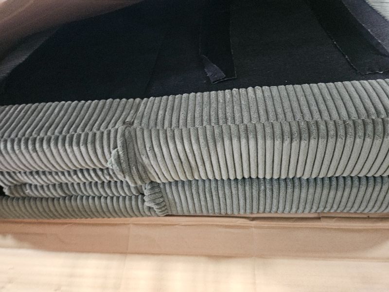 Photo 1 of ** Missing cushions *** LINSY HOME Futon Sofa Bed - Convertible Corduroy Futon Couch Bed with Adjustable Backrest, Modern Small Loveseat Sleeper Sofa for Small Spaces, Living Room, Apartment or Office (Green)