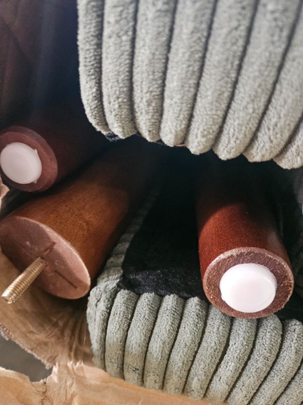 Photo 1 of ** Missing cushions *** LINSY HOME Futon Sofa Bed - Convertible Corduroy Futon Couch Bed with Adjustable Backrest, Modern Small Loveseat Sleeper Sofa for Small Spaces, Living Room, Apartment or Office (Green)