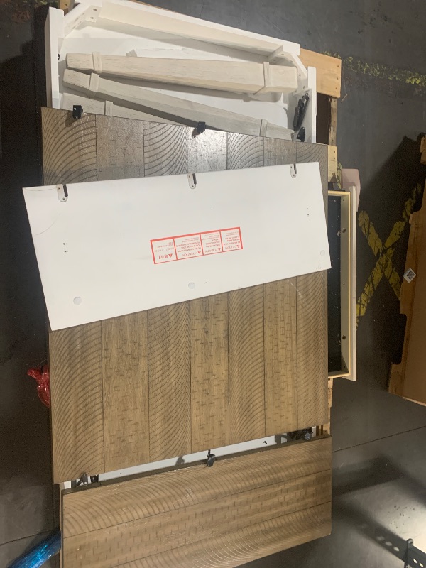 Photo 1 of (used item)(unknown if complete) Signature Design by Ashley Realyn French Country Dining Extension Table, Seats up to 8, Chipped White