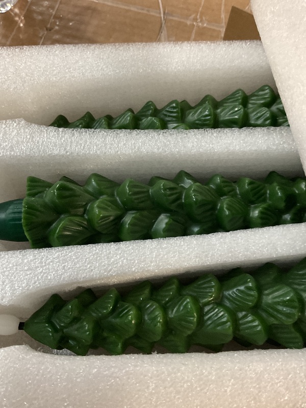 Photo 1 of Homemory 3 PCS Flameless Taper Candles with 6-Hours Timer, 9.5 Inches Christmas Tree Candlesticks, Real Wax Battery Operated Window Candles with 3D Flickering Flame for Fireplace Christmas