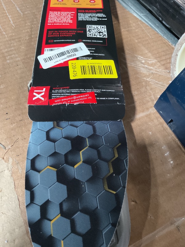 Photo 1 of (New) Work Comfort Orthotic Insoles - Anti Fatigue Shoe Insert Men Women - Low Arch Support - Shock Absorption - Foot Pain Relief - Work Boot Insoles (Black Hexagons, XL)