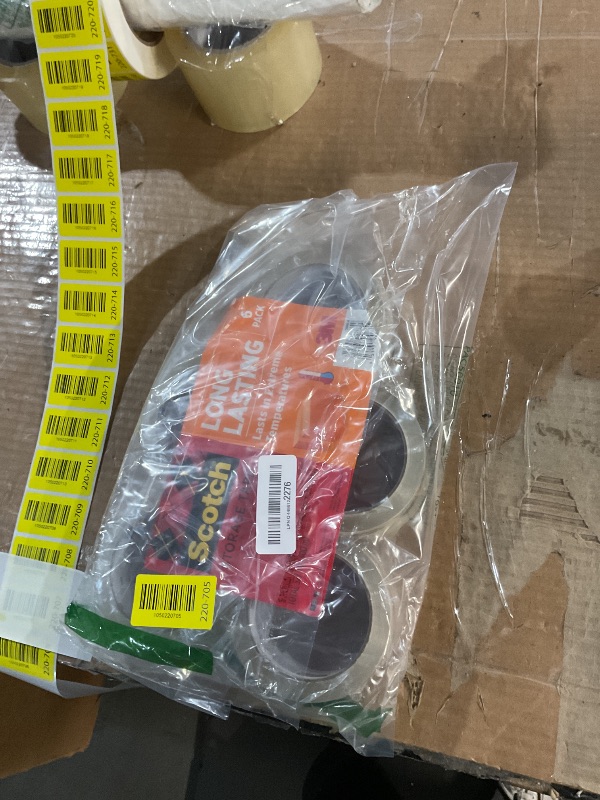 Photo 1 of **Only 5** Scotch Long Lasting Storage Packing Tape Rolls, Clear, Storage Tape Withstands Extreme Temperatures, 1.88 in x 54.6 yd, 6 Refill Rolls