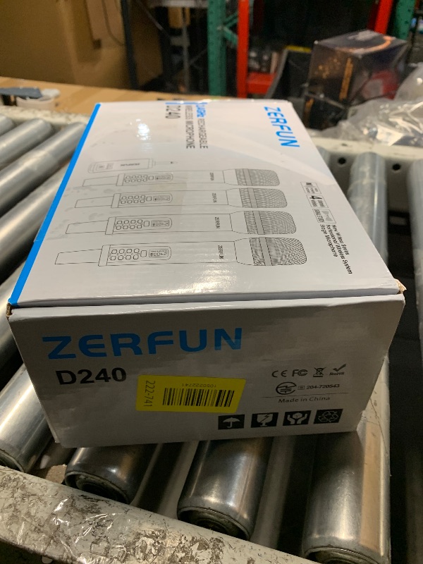 Photo 1 of ZERFUN Rechargeable Wireless Microphones 4, Pro Handheld Cordless Mics System Dynamic with Echo Treble BASS VOL Control for Karaoke Singing Church Party, 1/4'' Output, D240, Grey&Red