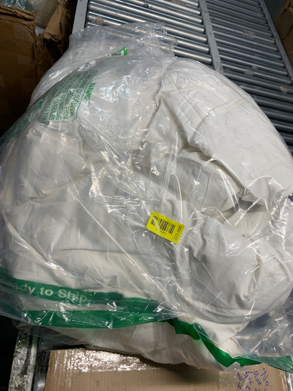 Photo 1 of BPC Heavyweight Organic Feather Down Comforter King Size, Hotel Luxury Extra Puffy Duvet Insert with 100% Cotton Cover and Puffy Feather Down Filling, for Winter, Ivory White, 106x90 Inches