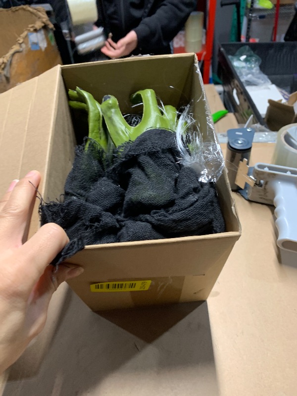 Photo 1 of **** photos stock for reference ***** VitalCozy 4 Pcs Halloween Decorations Outdoor Hanging Ghost White Masks with Purple LED Lights Swinging Floating Glowing Ghost Light up Halloween Outdoor Tree Lawn Yard Garden Porch Decorations