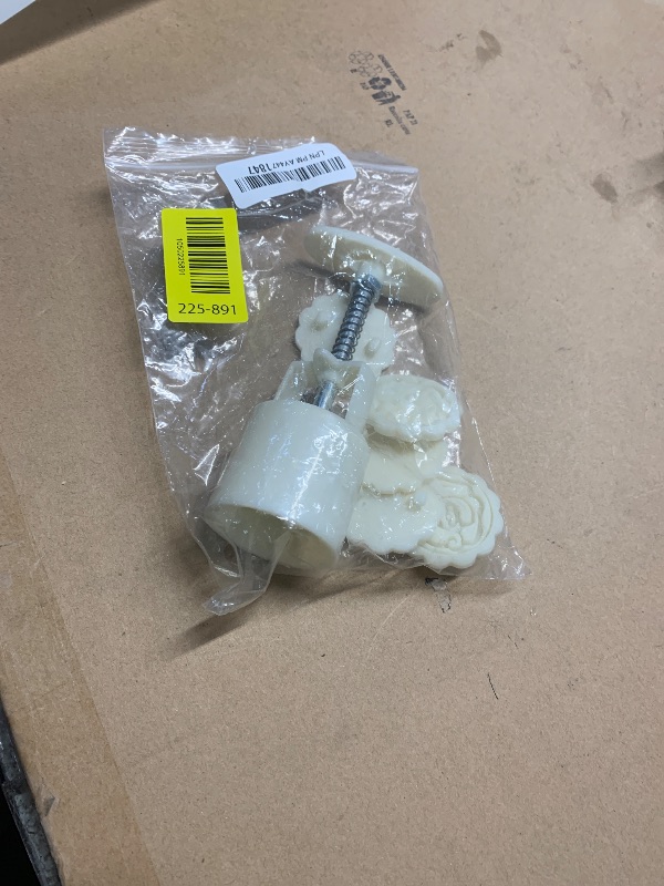 Photo 1 of (MISSING ONE MOLD) Moon Cake Mold 6 PCS, Mid Autumn Festival DIY Hand Press Cookie Stamps Pastry Tool Moon Cake Maker, Flower Mode Patterns 1 Mold 6 Stamps 50g (White).