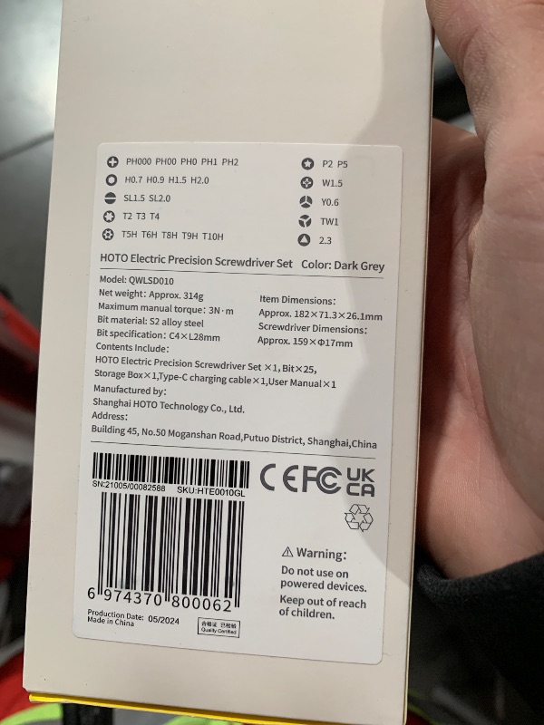 Photo 1 of ***FACTORY SEALED***
HOTO 25+24 Extra S2 Steel Bits Electric Precision Screwdriver Set, Magnetic Storage, Max. 3 N.M, 170 RPM, USB-C Rechargeable, Mini Electric Screwdriver for Phone, Laptop, Camera Repair