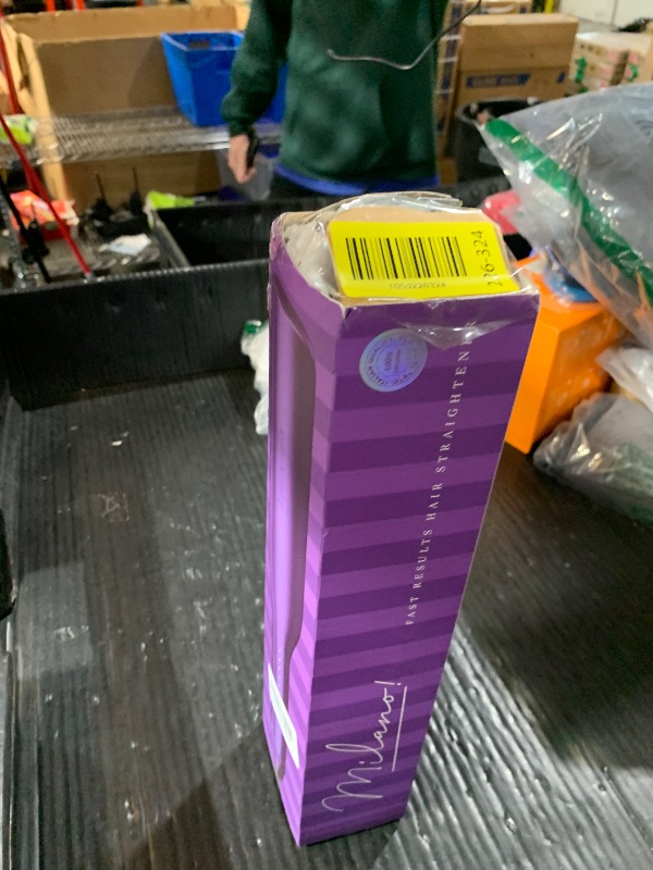 Photo 1 of ***MAJOR DAMAGE***
 Laurenza 2-in-1 Hair Straightener & Curler, 2 Inch Plate, 8.5" Extra-Large Ceramic Iron with 20M Anions (Purple)