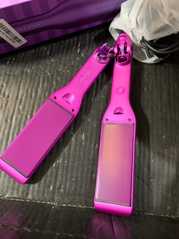 Photo 1 of ***MAJOR DAMAGE***
 Laurenza 2-in-1 Hair Straightener & Curler, 2 Inch Plate, 8.5" Extra-Large Ceramic Iron with 20M Anions (Purple)