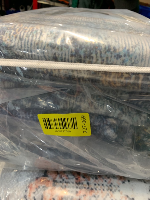 Photo 1 of VKLIVING Machine Washable 6'x9' Abstract Area Rug - Non Slip, Modern Woven Boho Carpet for Living Room, Bedroom, Kitchen & Dining - Soft, Home Decor & Office - Navy-Gold