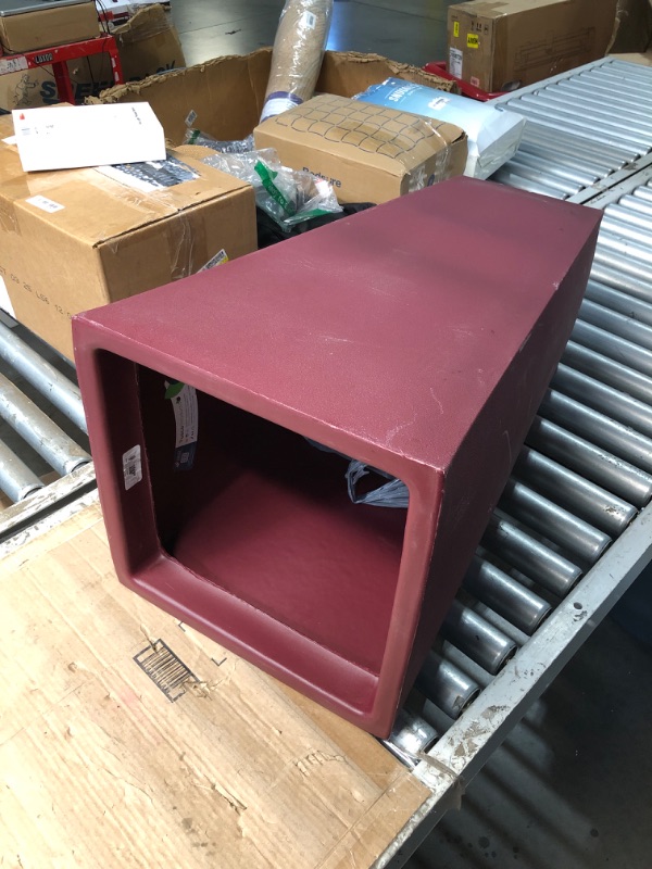 Photo 1 of (SCRAPED/DENTED) Tusco Products Cosmopolitan Tall Square Garden Planter, 32-Inch, Oxblood