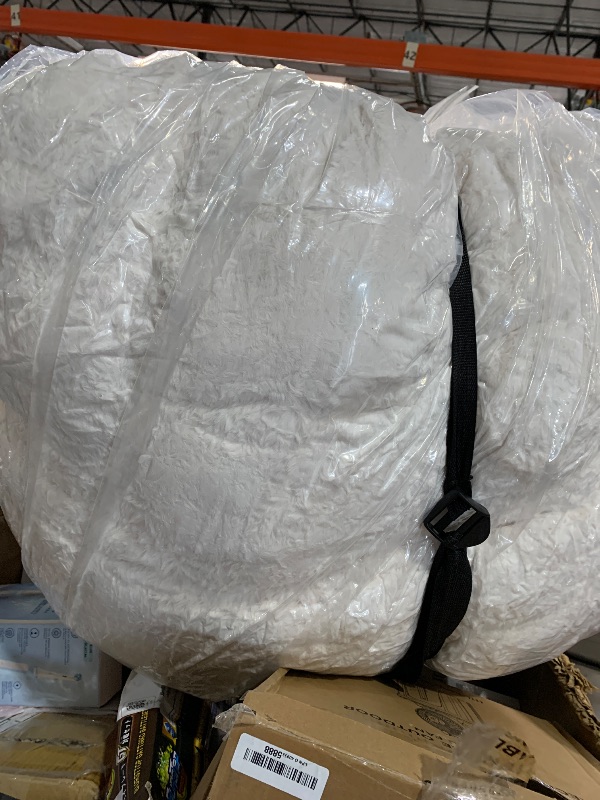 Photo 1 of (please see all images) Big Joe Fuf Foam Filled Bean Bag Chair with Removable Cover, Vanilla Latte Corded Plush