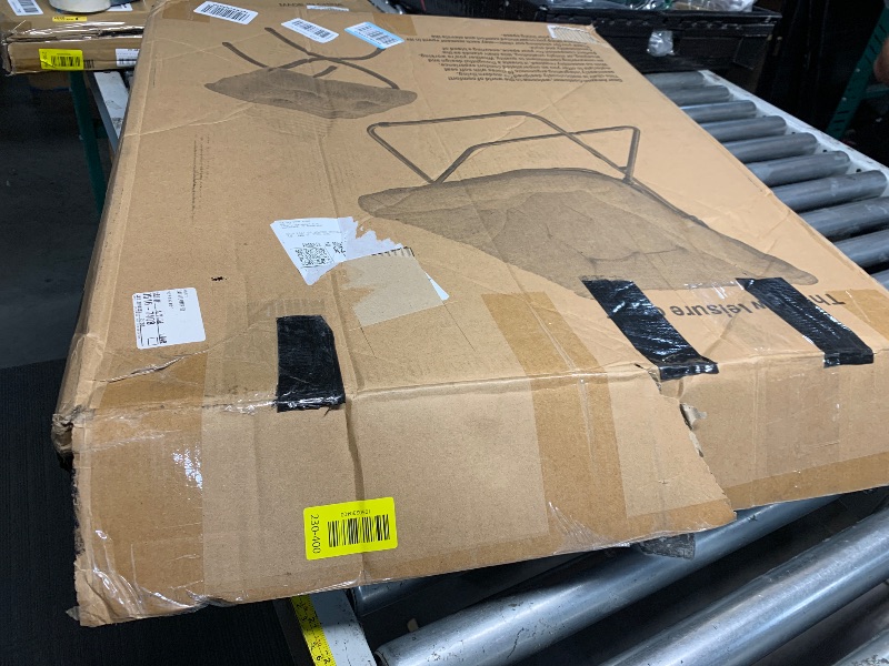 Photo 1 of (Missing the ottoman) Givjoy Comfy Folded Chair with Ottoman, Oversized Folding Faux Fur Chair Soft Furry Lounge Lazy Chair with Metal Frame Moon Chair Accent Chair for Bedroom, Living Room, Dorm Rooms