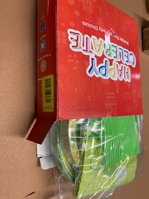 Photo 1 of (missing pieces) 96Pcs Pickle-balls Party Supplies Pickle-balls Party Plates and Napkins Disposable Pickle Ball Paper Tableware Set