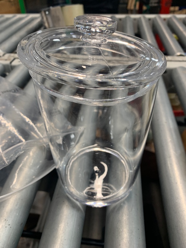 Photo 1 of (lid does not fit )ForPro Professional Collection Acrylic Apothecary Jar with Lid, 60 Oz Storage Container for Bathroom, Kitchen and Office, 7.75" x 5"