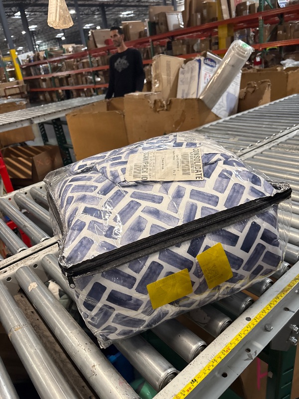 Photo 1 of (comforter only) (bagged) Deny Designs Little Arrow Design Co. Arcadia Herringbone in Indigo Comforter Set with Pillow Shams, Full/Queen, Blue