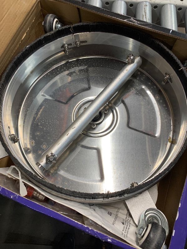 Photo 1 of (used) janz 14" Pressure Washer Surface Cleaner with 4 Wheels, Stainless Steel Housing, 1/4" Quick Plug, 2 Extension Wands