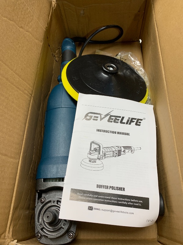 Photo 1 of (see all images) GEVEELIFE Buffer Polisher, 6 Inch/7 Inch 1600W Rotary Car Buffer Polisher Waxer, 7 Variable Speed