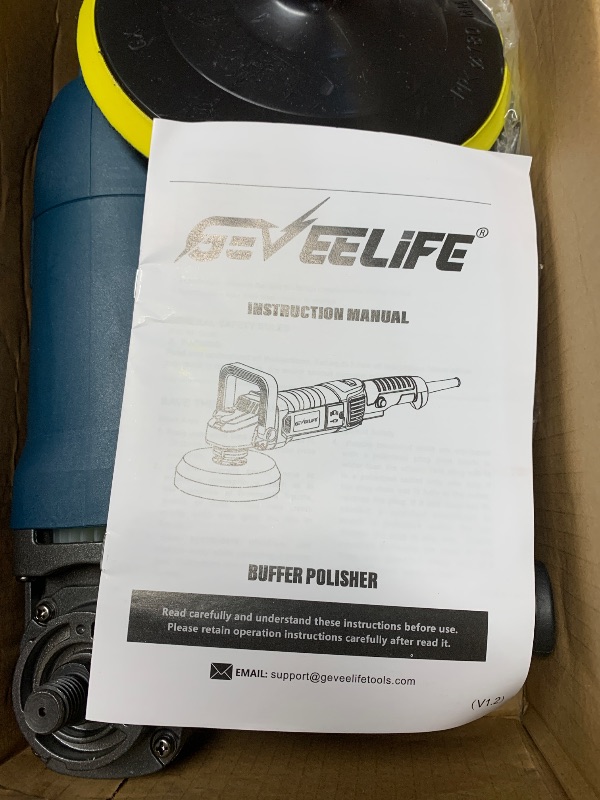 Photo 1 of (see all images) GEVEELIFE Buffer Polisher, 6 Inch/7 Inch 1600W Rotary Car Buffer Polisher Waxer, 7 Variable Speed