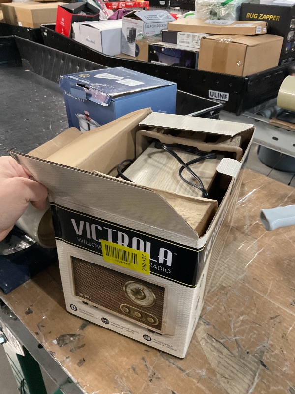 Photo 1 of ***(PARTS ONLY/MAJOR DAMAGE/ NON FUNCTIONAL)***Victrola Willow – Retro Wood Bluetooth Radio with Built-in Speakers: Elegant & Vintage Design, Rotary AM/FM Tuning Dial, Bass & Treble Control, Wireless Streaming (Natural)