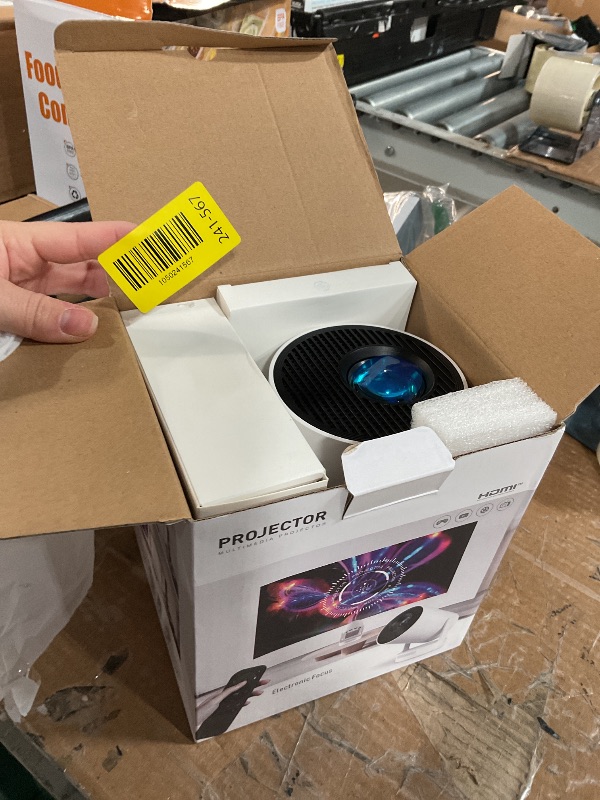 Photo 1 of ?Electric Focus?Mini Portable Projector with 4K Support, Bluetooth 5.4 WIFI6, 5watt Sound Base Speaker, 260 ANSI, Android 11, 210° Rotation , Auto Keystone Correction Video Projector HY300 PLUS