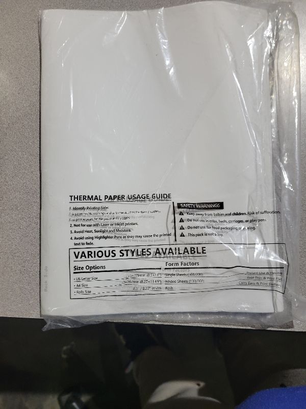 Photo 1 of 100 Sheets Thermal Printer Paper, 8.5''×11'' US Letter Size, Advanced Printing Paper, Thermal Paper Compatible with Brother Letter Portable Printer, Printer Paper for M08F-Letter, M832, M834, MT800