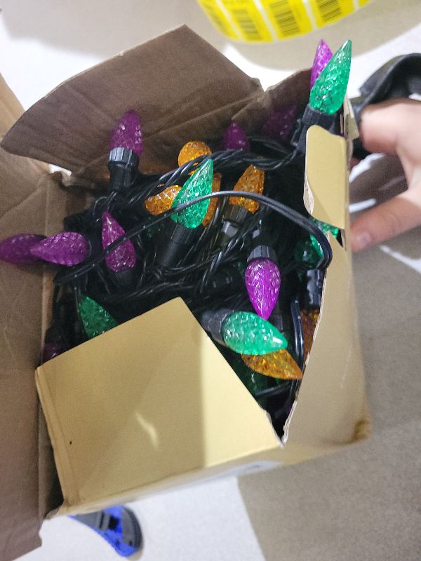 Photo 1 of 2 Pack C6 Halloween Lights Outdoor Indoor, Total 200 LED 66 FT Connectable Halloween String Lights with Timer & 13 Modes, Waterproof Twinkle Light for Horror Party Decor (Orange, Purple and Green)