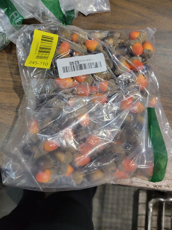Photo 1 of 120 PCS Artificial Acorns Decorative, Fall Fake Acorn with Natural Acorn Cap Simulation Mini Acorns for DIY Craft Fall Vase Filler Home Winter Festival Party Favor Supplies