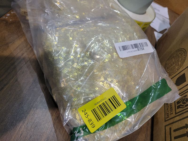 Photo 1 of 2×8FT-2PCS Gold Sequin Backdrop Curtains Panels, Photography Backdrop Glitter Curtains Fabric Background for Christmas Wedding Party Decor