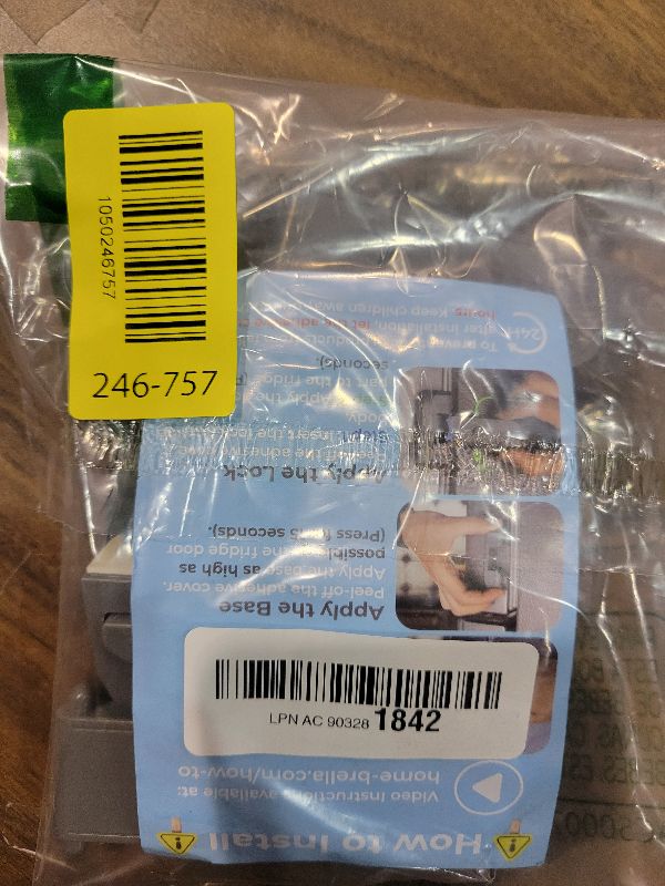 Photo 1 of 1-Pack Child Proof Fridge Lock with Adhesive - No Tools Required - Refrigerator Lock for Kids - Freezer Latch to Keep Door Closed - for Toddlers, Cats, & Dogs.