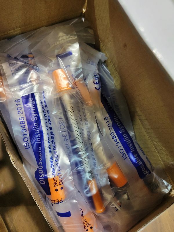 Photo 1 of 1ML Syringe, Lab Supplies Syringes 31G 1/4 Inch, Individually Wrapped, Pack of 100