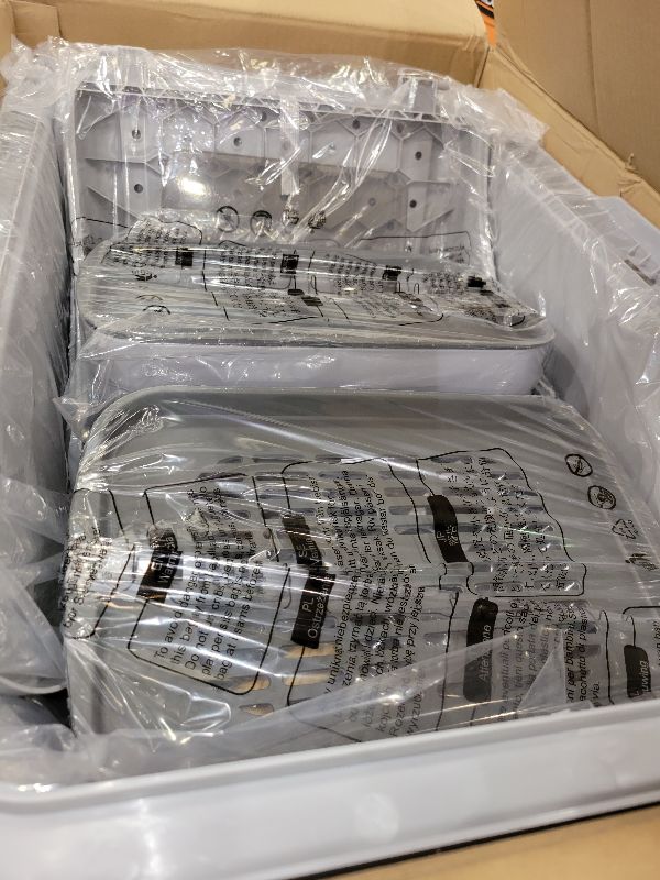 Photo 1 of 2 Pack Rilvva Stainless Steel Cat Box Dual Entrance XXL Large Litter Box for Cats, Covered Metal Kitty Litter Box with Flip Door, 16.6” High Wall& Litter Scoop