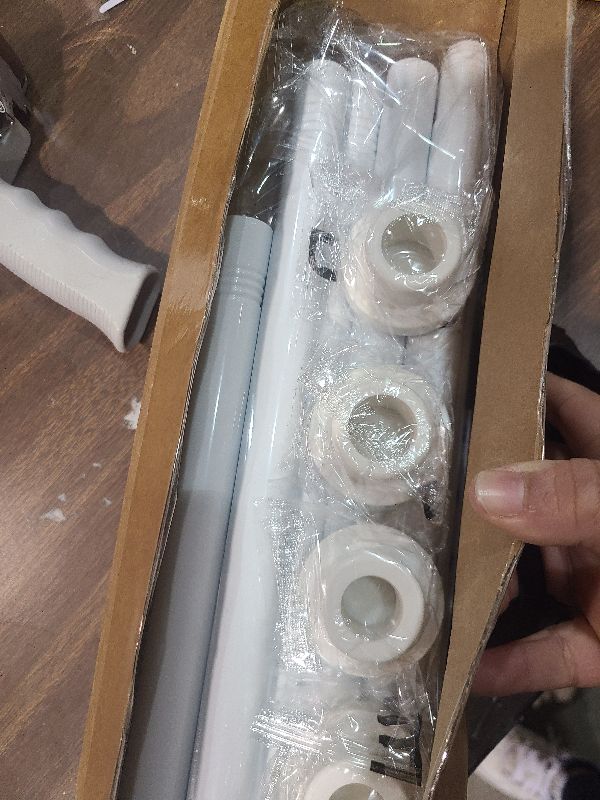 Photo 1 of 2-Pack White Shower Curtain Rod 46-78 Inch - Shower Tension Rod for Bathroom, Closet, Window, Room Divider, Adjustable Shower Rod, Easy Installation, No Drilling