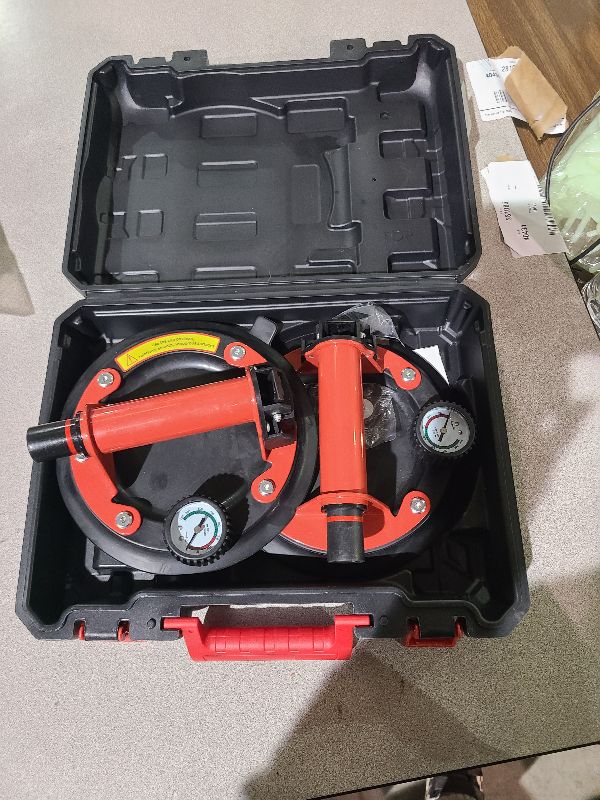 Photo 1 of 2 Pack 8" Suction Cup for Glass,Heavy Duty Glass Suction Cup Lifter with Metal Handle,Max Load 880lbs Industrial Windows Suction Cups Handle for Tile,Granite