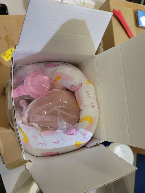 Photo 1 of 12 Inch Baby Doll Crib Playset with Dolls Clothes and Accessories Including Soft Sleep Bassinet Bed, Bottles, Nipple, Eye Mask, Slippers, Blanket, Pillow, Gift Idea for Ages 3+