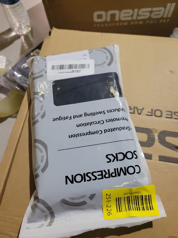 Photo 1 of +MD 2 Pairs Compression Socks for Women & Men Medical Grade 20-30 mmHg, Open-Toe knee High Stocking, Support for edema, Varicose Veins, Black, 2X-Large