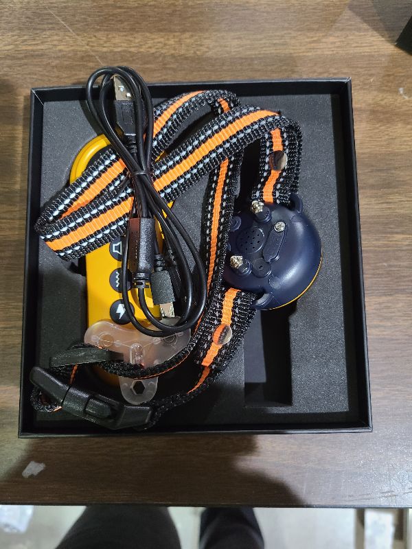 View 2 of 2-in-1 Dog Shock Collar & Dog Bark Collar - Smart Anti Barking Dog Training Collar with 5 Adjustable Sensitivity & 3300FT Remote for All Breeds IP67 Waterproof Rechargeable E-Collar (Orange)