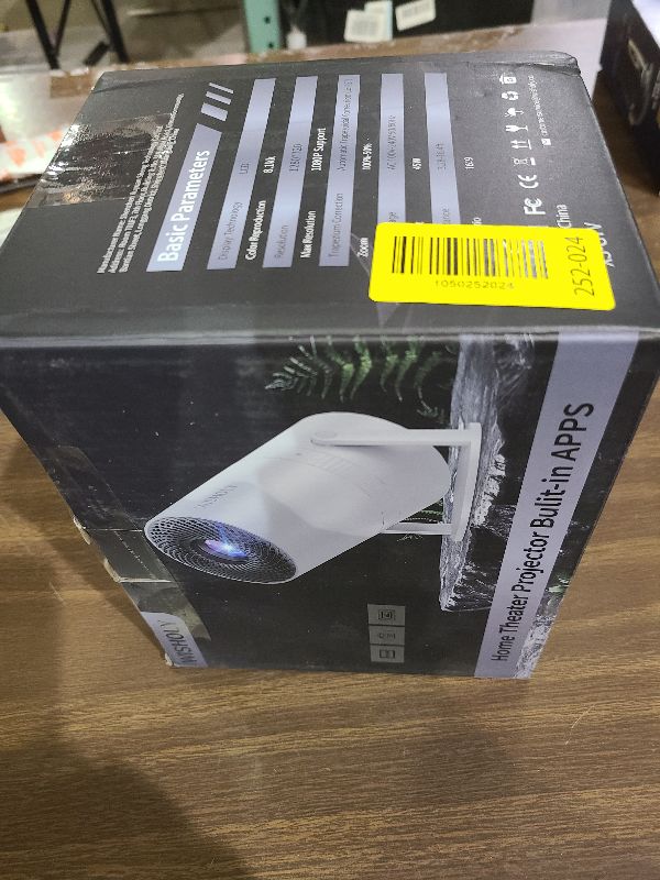 Photo 1 of [ Built-in Google TV & Voice Control] WISHOLY Mini Projector with WiFi and Bluetooth, Built-in Streaming Apps, Portable Movie Projector 4K with 180° Rotatable for Outdoor, Home Theater, Movie Night